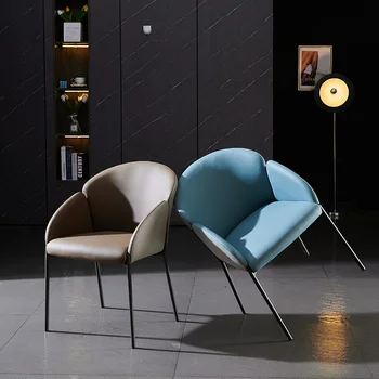 Обеденный стул в скандинавском стиле, Роскошное современное дизайнерское кресло для отдыха с подлокотником, Уникальная мебель для дома из натуральной кожи Silla Comedor