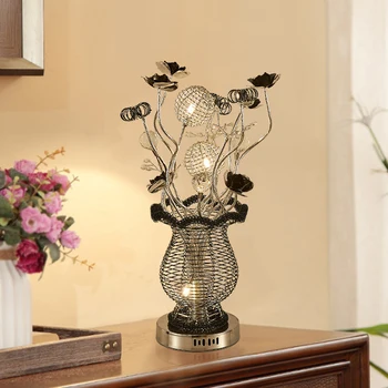 Настольная лампа TEMAR Modern с вазой, модное искусство, черная гостиная, спальня, отель, декоративная настольная лампа из светодиодной алюминиевой проволоки
