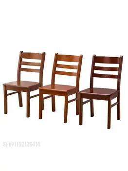 Полностью собранный стул из цельного дерева, офисный стул для конференций, обеденный стул для дома, ресторана отеля, стул со спинкой, дубовый деревянный стул