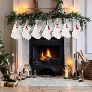 Модный рождественский декор, привлекающие внимание рождественские чулки, праздничный декор для елки, подарочные держатели с персонализацией для камина