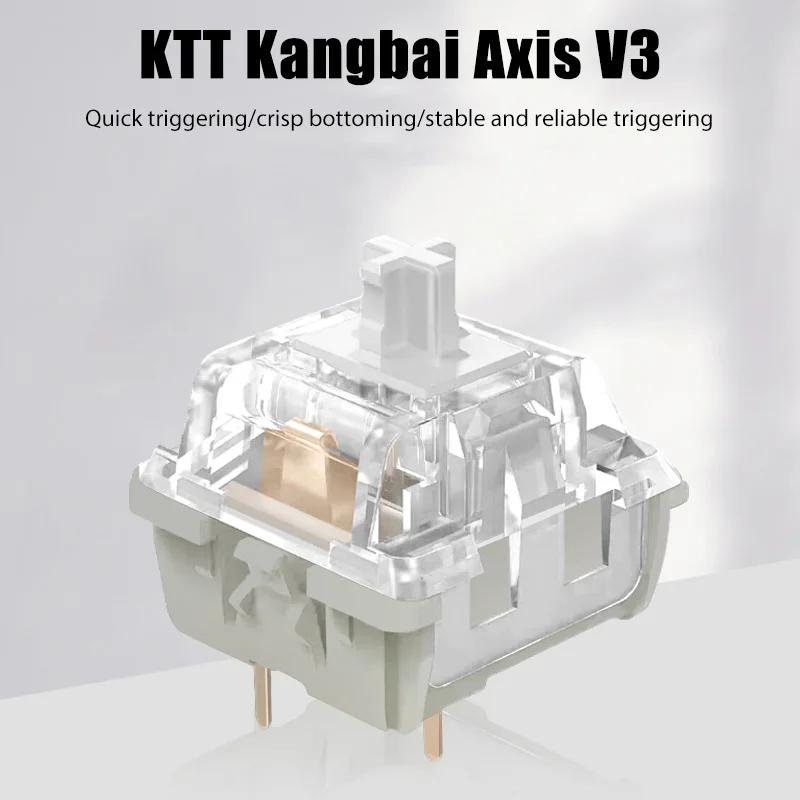 Оптовые продажи KTT Kang White Switches V3 для механической клавиатуры Linear 43g 3 контакта Прозрачный RGB Совместим с MX Switch
