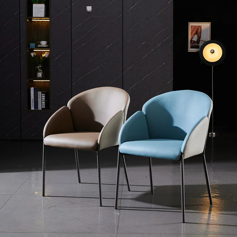 Обеденный стул в скандинавском стиле, Роскошное современное дизайнерское кресло для отдыха с подлокотником, Уникальная мебель для дома из натуральной кожи Silla Comedor