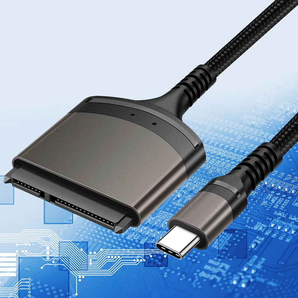 23 см Кабель-Адаптер USB 3.0/Type C Для Жесткого Диска SATA 7 + 15/22-Контактный Алюминиевый Корпус Внешнего Преобразователя 1 Гбит/с для 2,5-Дюймового SSD HDD