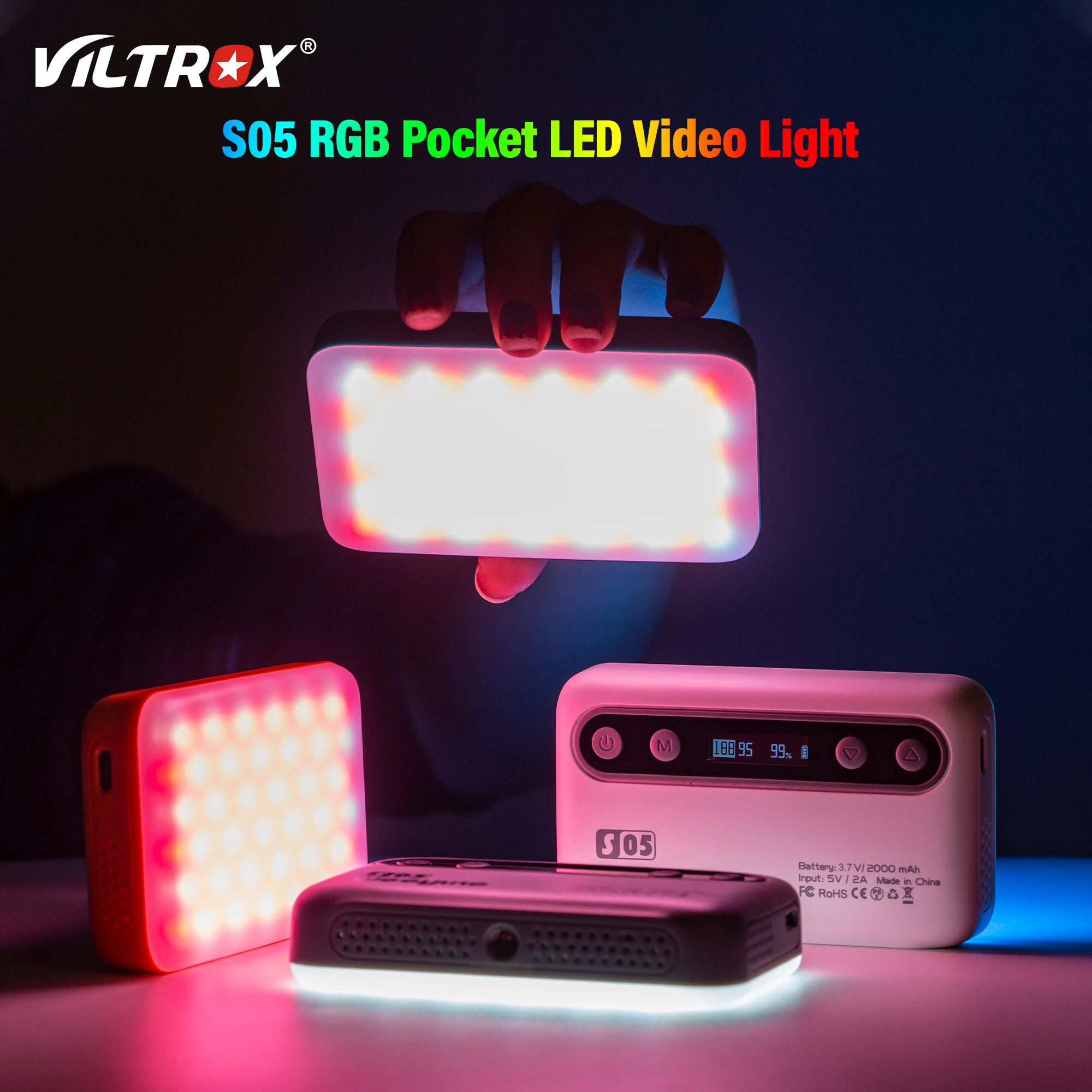 VILTROX S05 Mini LED Video Light Camera Fill Light RGB Полноцветная Камера Фотосъемка Телефона Фото Видеоблог Видео Освещение Управление Приложением
