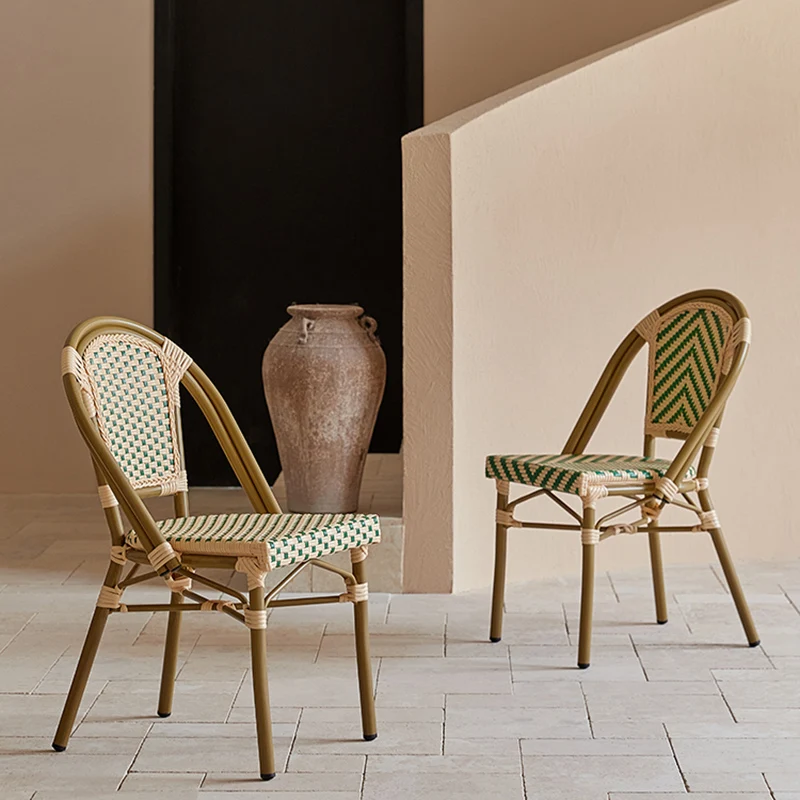 Садовые дышащие обеденные стулья из ротанга с высокой спинкой, Современные обеденные стулья для гостиной, Дизайн кухонной мебели Silla Comedor A1