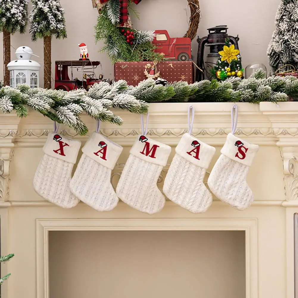 Модный рождественский декор, привлекающие внимание рождественские чулки, праздничный декор для елки, подарочные держатели с персонализацией для камина