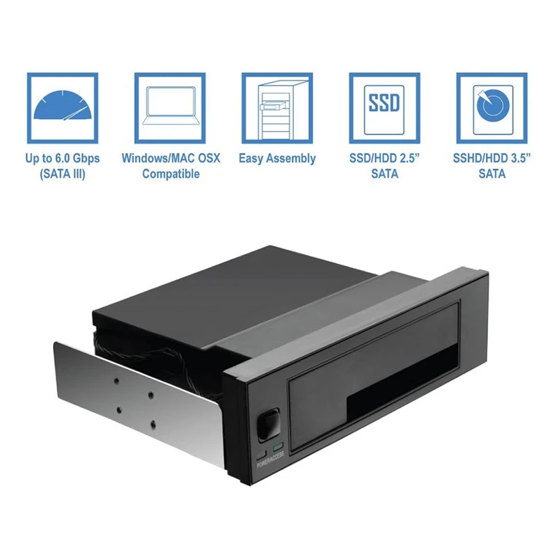 Универсальная мобильная стойка с горячей заменой Для 2,5-дюймовых или 3,5-дюймовых SSD / HDD, Внутренний корпус Объединительной платы жесткого диска Без Лотков