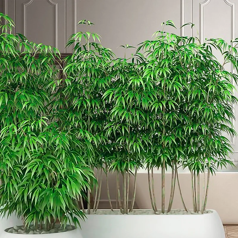 40 см Искусственный бамбуковый лист, шелковая ткань, имитация ветвей, Зеленые поддельные растения для свадебного цветника, листья для декора домашнего офиса