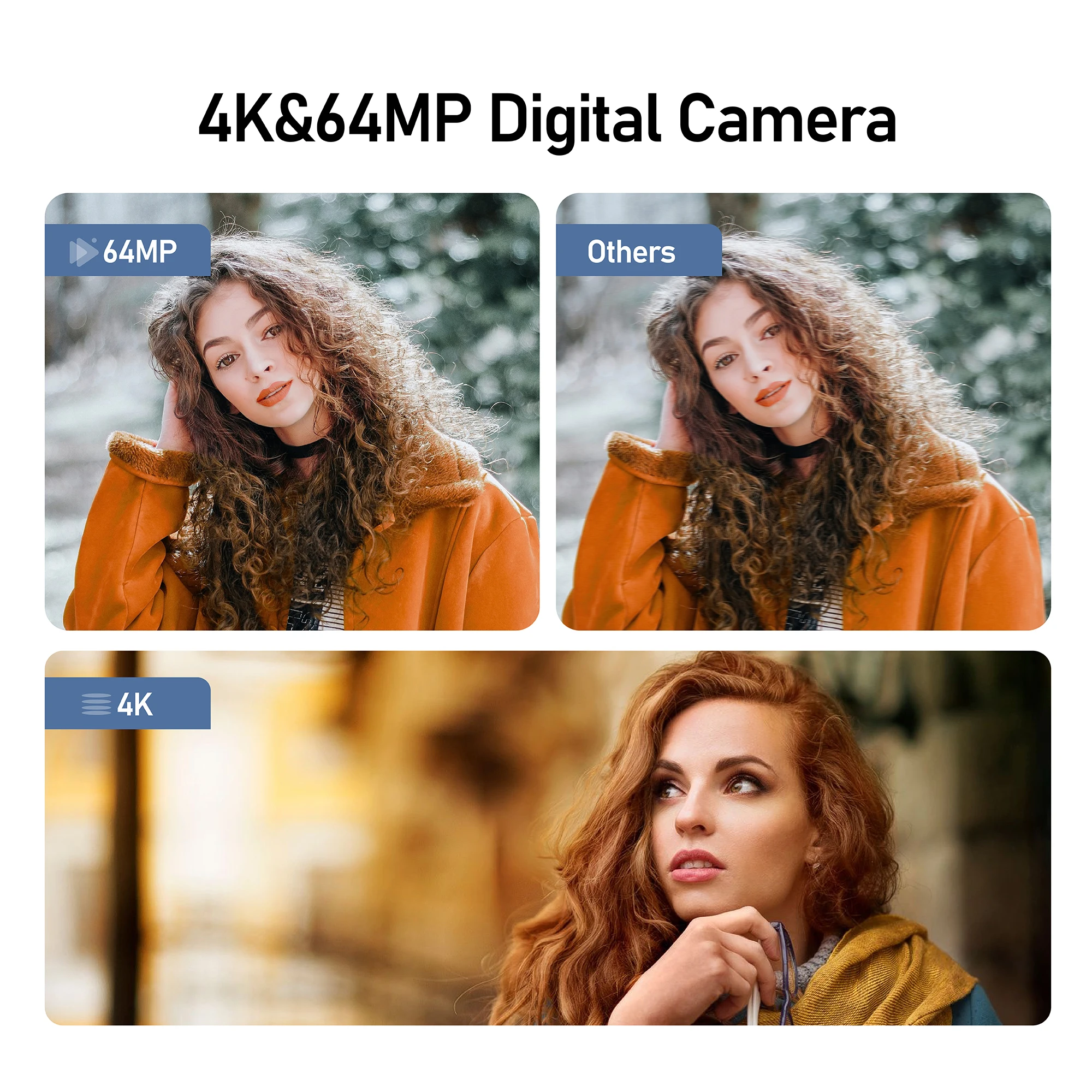 Видеокамера для видеоблога Youtube 4K 64-Мегапиксельная цифровая зеркальная камера HD для прямой трансляции Веб-камера Камера 4.0 