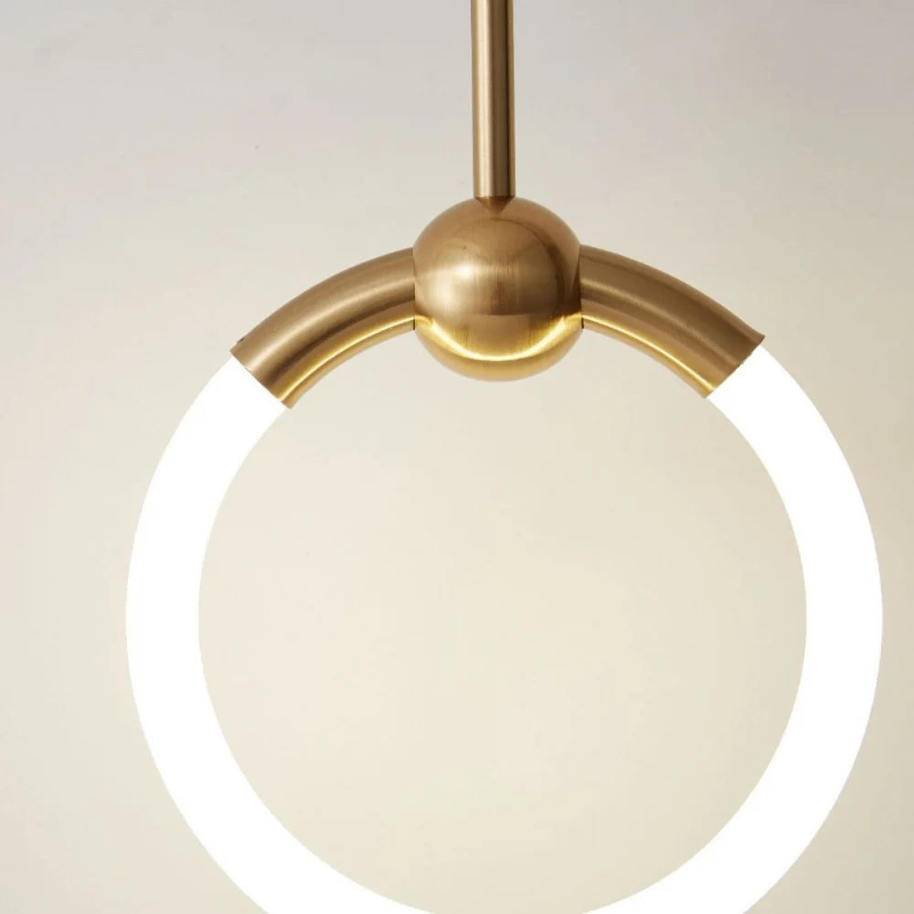 Скандинавский светодиодный подвесной светильник прикроватный ресторан бар счетчик кольцо подвесной светильник современный алюминиевый светильник спальня прикроватный висит освещения