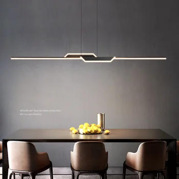 Подвесной светильник для ресторана Nordic, Однолинейные лампы, Современные минималистичные люстры, Роскошные дизайнерские островные обеденные столы