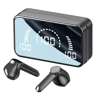 Наушники V9 Bluetooth, зеркало для занятий спортом на открытом воздухе, беспроводные наушники 5.3 с зарядным чехлом, дисплеем питания, наушниками с сенсорным управлением