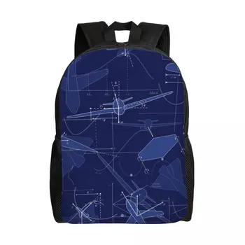 Рюкзак для аэродинамики авиационного самолета для мужчин и женщин, школьная сумка для студентов колледжа, подходит для 15-дюймовых сумок для ноутбука, пилота воздушного истребителя