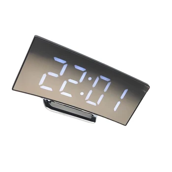 Светодиодный будильник, цифровое зеркало, настольные часы, прикроватные аксессуары с подсветкой