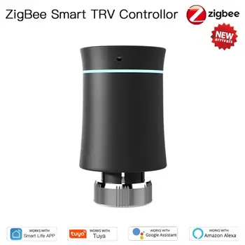 Умный термостат радиатора Tuya ZigBee3.0 TRV Привод клапана радиатора Tuya с интеллектуальным программируемым управлением Alexa Google Home Voice