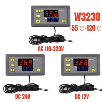 W3230 мини цифровой регулятор температуры 12 в 24 в 220 В термостат регулятор нагрева охлаждения управление терморегулятором с датчиком
