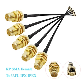 5шт Разъем RP SMA к U.FL/IPX/IPEX UFL к SMA Разъем RG1.13 Антенна RF Кабель В сборе RP-SMA-K для Mini PCI PCIe FPV