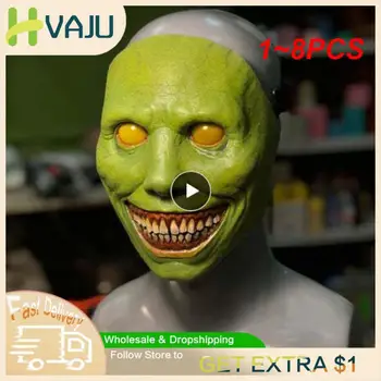 1-8 шт. Новая маска на Хэллоуин, потому что улыбка ужаса экзорциста, зеленое лицо, маска демона с белыми глазами, маска на Хэллоуин