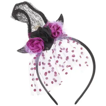 Повязка на голову для вечеринки в честь Хэллоуина, шляпа ведьмы, декоративная повязка на голову, аксессуар для волос для косплея