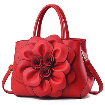 Новая мода, женская сумка с большим цветком Розы, сумка через плечо, кошелек, женская сумка через плечо, роскошная сумка