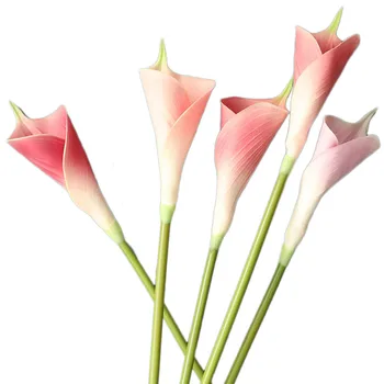 65 см Искусственные цветы Калла Лилия с настоящим прикосновением Букет Каллы для свадебного букета Украшение свадебного дома цветами