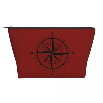 Настоящий Северный компас Морская косметичка Love для женщин Косметический органайзер для путешествий Милые сумки для хранения туалетных принадлежностей в стиле парусного спорта