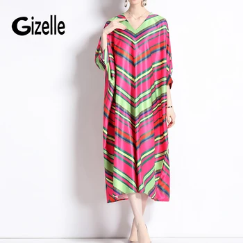 Gizelle Высококачественное Винтажное Свободное Платье Женское С рукавом 