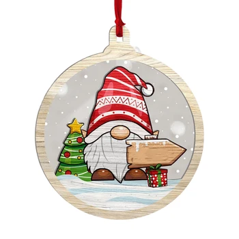 Рождественский гном, Деревянные подвесные украшения, Санта-Гном, Деревянные украшения, Украшения для Рождественской домашней вечеринки