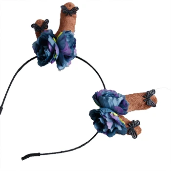 Головные уборы с оленьими рогами, повязка на голову с цветочным рисунком, аксессуары для волос для вечеринки с героями мультфильмов