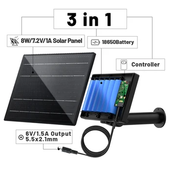 Зарядное Устройство Для Солнечных Батарей D8W 5V 6V С Аккумулятором 18650 USB/Type-C DC Для Зарядки Телефона Портативные Солнечные Панели Для Небольшой Системы Домашнего Освещения m