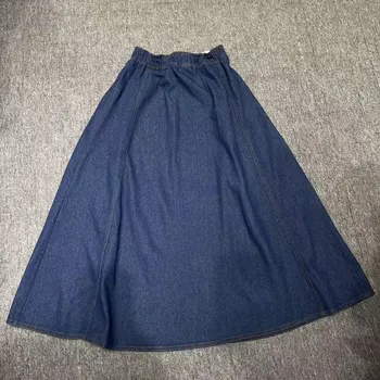 23 Ранняя осень, Новая джинсовая юбка с вышивкой, сдержанный стереокрой, широкий подол зонтиком, эластичный пояс, повседневный стиль