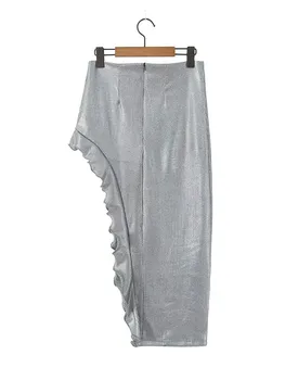Приталенная женская юбка с асимметричным подолом, повседневные однотонные узкие длинные юбки с высокой талией, Летняя женская мода 2023 года, уличная одежда