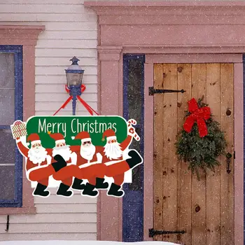 Украшение для рождественской вечеринки, Праздничный Санта-Клаус, Рождественская дверная вывеска, внутреннее / наружное украшение для входной двери, настенная бумага