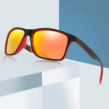 Мужские Квадратные Поляризованные Солнцезащитные Очки Фирменный Дизайн Винтажное Мужское Покрытие Солнцезащитные очки для Вождения UV400 Оттенков Eyewear Oculos de sol
