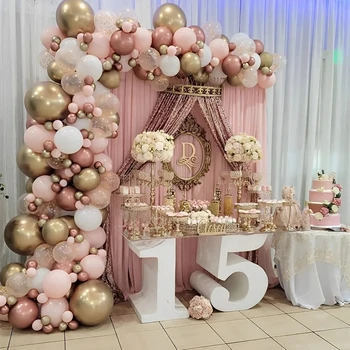 137шт Латексная Роза, Розовый Комплект для арки из воздушных шаров, набор для свадьбы в стиле бохо, Душа ребенка, Дня рождения принцессы для девочек, свадебного украшения для новобрачных