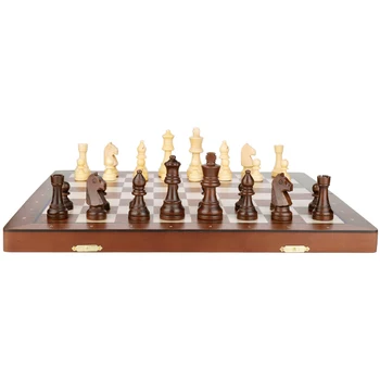 Высокополированная форма из массива дерева магнитный шахматный набор King высота 72 мм Складная Деревянная Шахматная доска 38*38 см тканевый мешок посылка Подарок I211