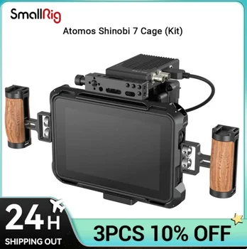 Клетка для монитора SmallRig Atomos Shinobi 7, Клетка для камеры из алюминиевого сплава, комплект для установки встроенного монитора для зеркальной камеры 3456