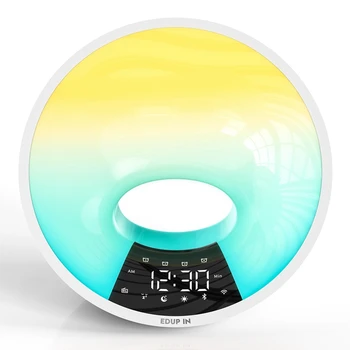 Будильник Sunrise Wifi Tuya Smart APP Будильник для пробуждения Имитация света Двойной будильник FM-радио Регулируемая яркость