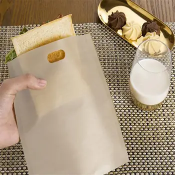 Pcsset Многоразовый пакет для тостера Антипригарный пакет для хлеба Пакеты для сэндвичей из стекловолокна Для микроволнового нагрева тостов Кондитерские инструменты 40 пенсов