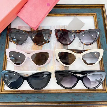 оригинальные женские солнцезащитные очки MIU Ацетатные квадратные черные солнцезащитные очки мужские солнцезащитные очки ретро винтажного цвета Эстетичные модные солнцезащитные очки