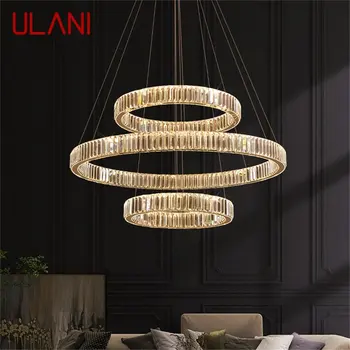 Современный подвесной светильник ULANI, светодиодная круглая Роскошная Золотая Подвесная Декоративная люстра для гостиной отеля