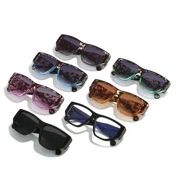 Модные дизайнерские винтажные, хит продаж, роскошные очки с логотипом на заказ, квадратные солнцезащитные очки с защитой от ультрафиолета на толстых ножках
