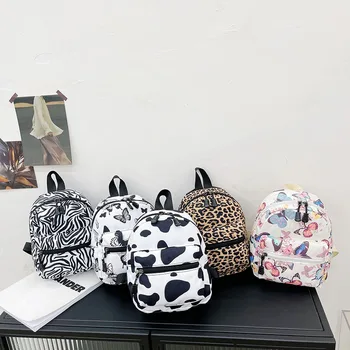 Женские рюкзаки, трендовая нейлоновая женская сумка с животным принтом, маленький женский рюкзак, школьные сумки для девочек-подростков, рюкзак