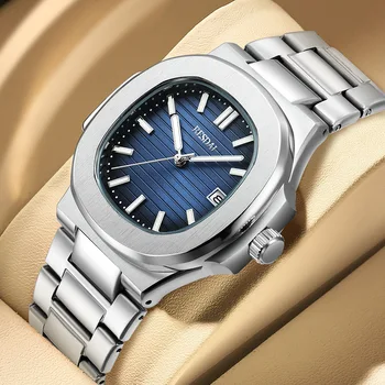 Мужские часы лучший бренд класса люкс Nautilus со светящимся стальным поясом календарь Shi Ying водонепроницаемые часы мужские часы 3056 г Мужские часы