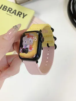 Нейлоновый ремешок для Apple Watch Band 8SE 49Ultra Разноцветный браслет для iWatch 38/42 мм 40/44 мм 41/45 мм 7 6 5 4 3 2 1 Ремешок Correa