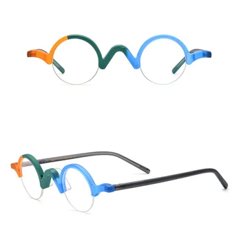 Яркие Оптические Красочные ацетатные очки без оправы, Мужские И женские очки по рецепту, Ретро-очки 19281