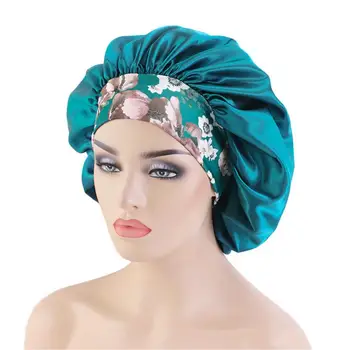 Двухсторонние атласные ночные колпачки, атласные ночные колпачки из экстра-шелка, атласные шапочки для волос для женщин, удобная цветочная лента для косичек с высокой посадкой