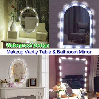 Светодиодные светильники для туалетного столика, Аксессуары для макияжа, Туалетный столик, лампа, зеркальная подсветка, полоса