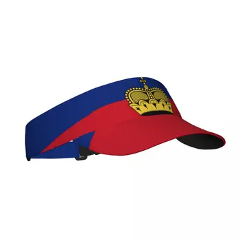 Летняя Воздушная Солнцезащитная шляпа в стиле флага Лихтенштейна С козырьком, защищающим от ультрафиолета, Сверху Пустая Спортивная Солнцезащитная кепка для гольфа и бега