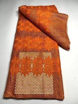 2023 Высококачественная кружевная ткань из тюля в Африканском нигерийском стиле, хлопковое свадебное платье, блестки для шитья бисером, камень 5 ярдов